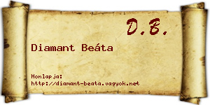Diamant Beáta névjegykártya